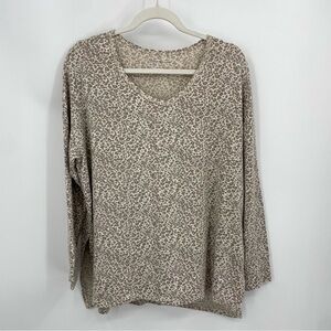 AMERICAN EAGLE Sz S Cheetah Animal Print LONG SLEEVE TEE Soft Lounge Womens